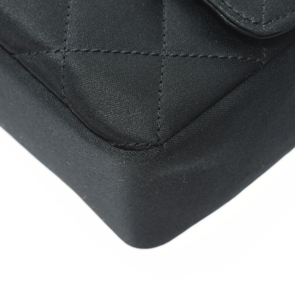 Chanel Mini Matelasse Chain Shoulder Black Gold Hardware Satin Shoulder Bag - Picture 7 of 10